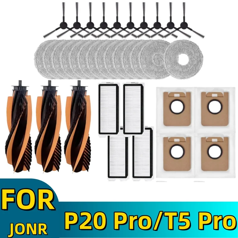 

For JONR P20 PRO Robot Vacuum Cleaner Accessories Main Side Brush Hepa Filter Mop Cloth Dust Bag Replacement
