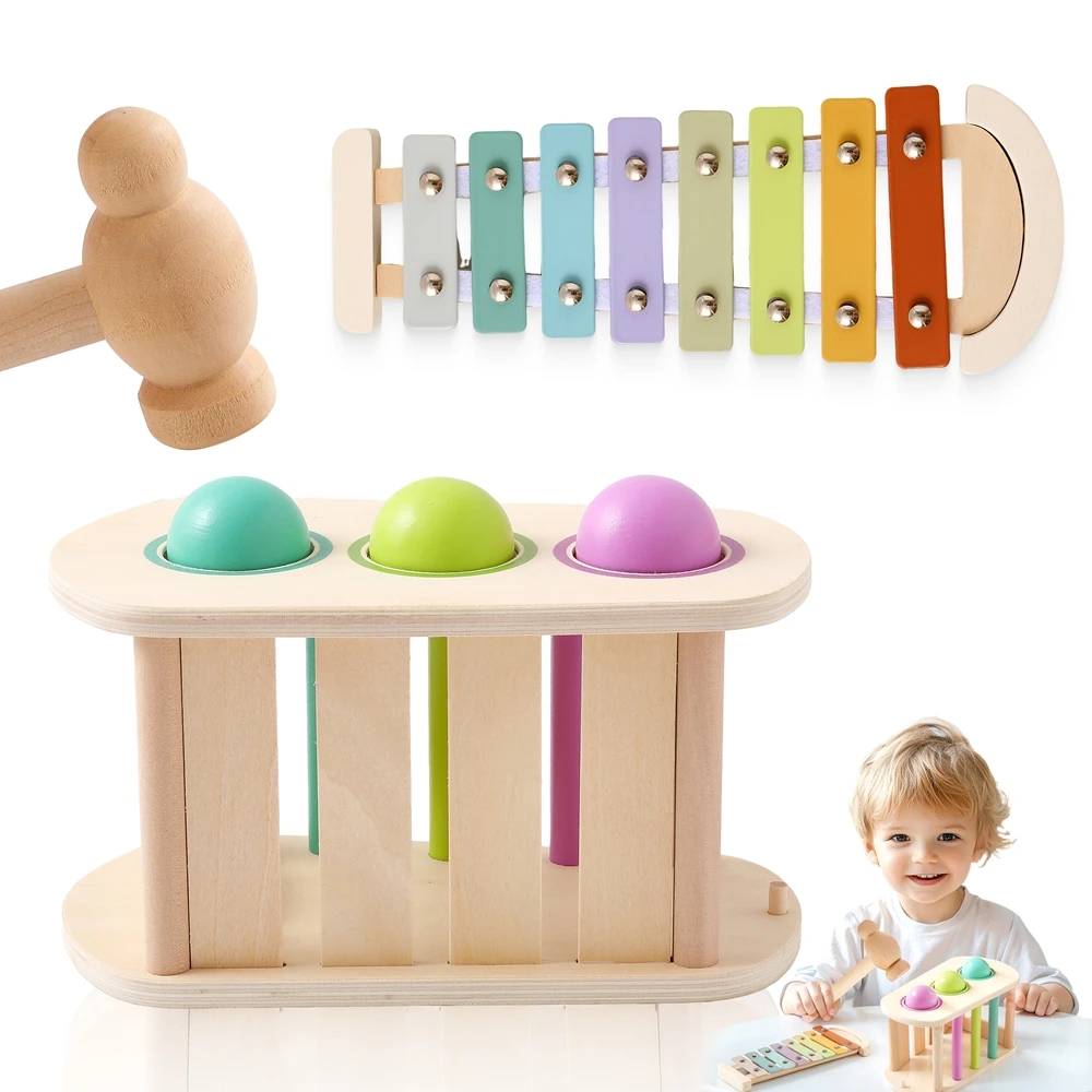 

Baby Montessori Toys Percussion Ball Instrument Toys Educational Preschool Toy for Children Early Musical Instruments Gift