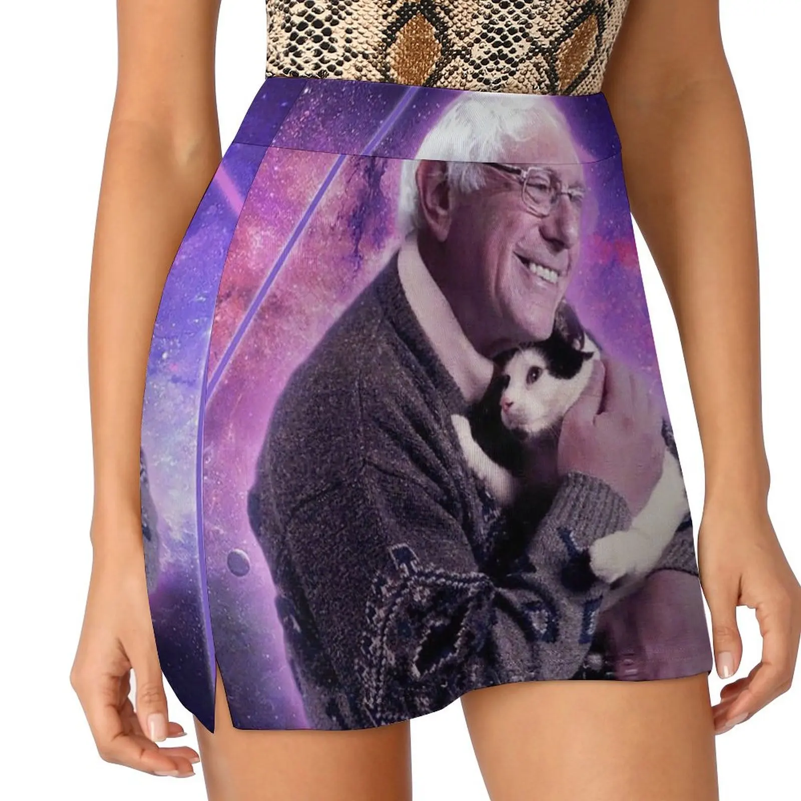 Bernie Sanders Halftone Cat in Space Mini Skirt luxury evening dresses 2025 fashion Women's dress dresses for prom