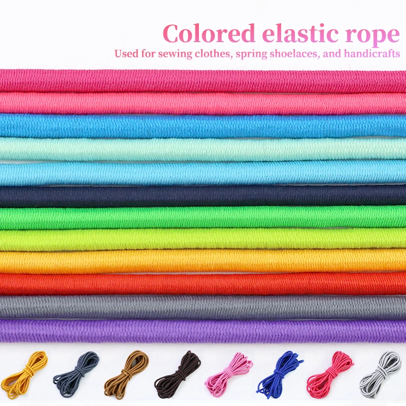 

5/10/20M 5mm Color Elastics Rope for HairBand Belt Rubber Bands Garment Elastic Band Bungee Cord Stretch Tape Sewing Accessories