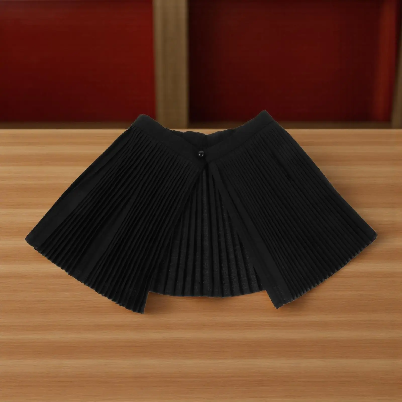 

Detachable False Collar Pleated Retro Large Lapel Fanshaped Shawl Neck Cape Accordion Pleated Decorative Overlay Sun Protection