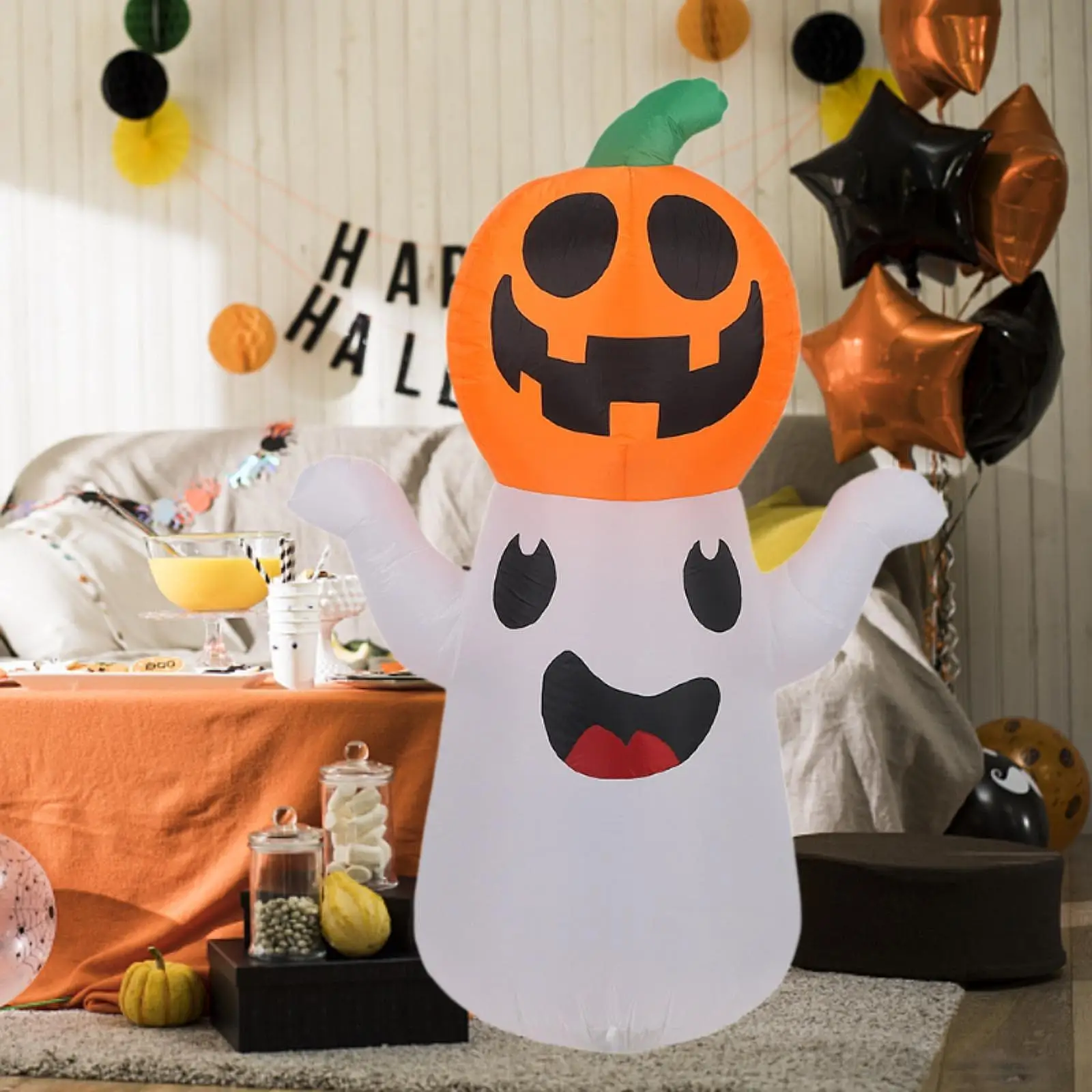 

Надувная уличная декорация на Хэллоуин в виде призрака из ткани Оксфорд, простая в уходе, украшение для двора на праздник