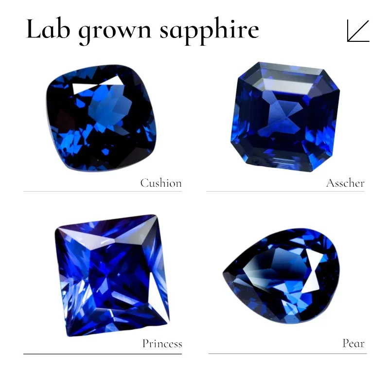 

Королевский синий цвет, сапфир, выращенный в лаборатории драгоценный камень, сертификат VVS1, несколько форм на выбор для DIY, подвески, материалы для изготовления ювелирных изделий