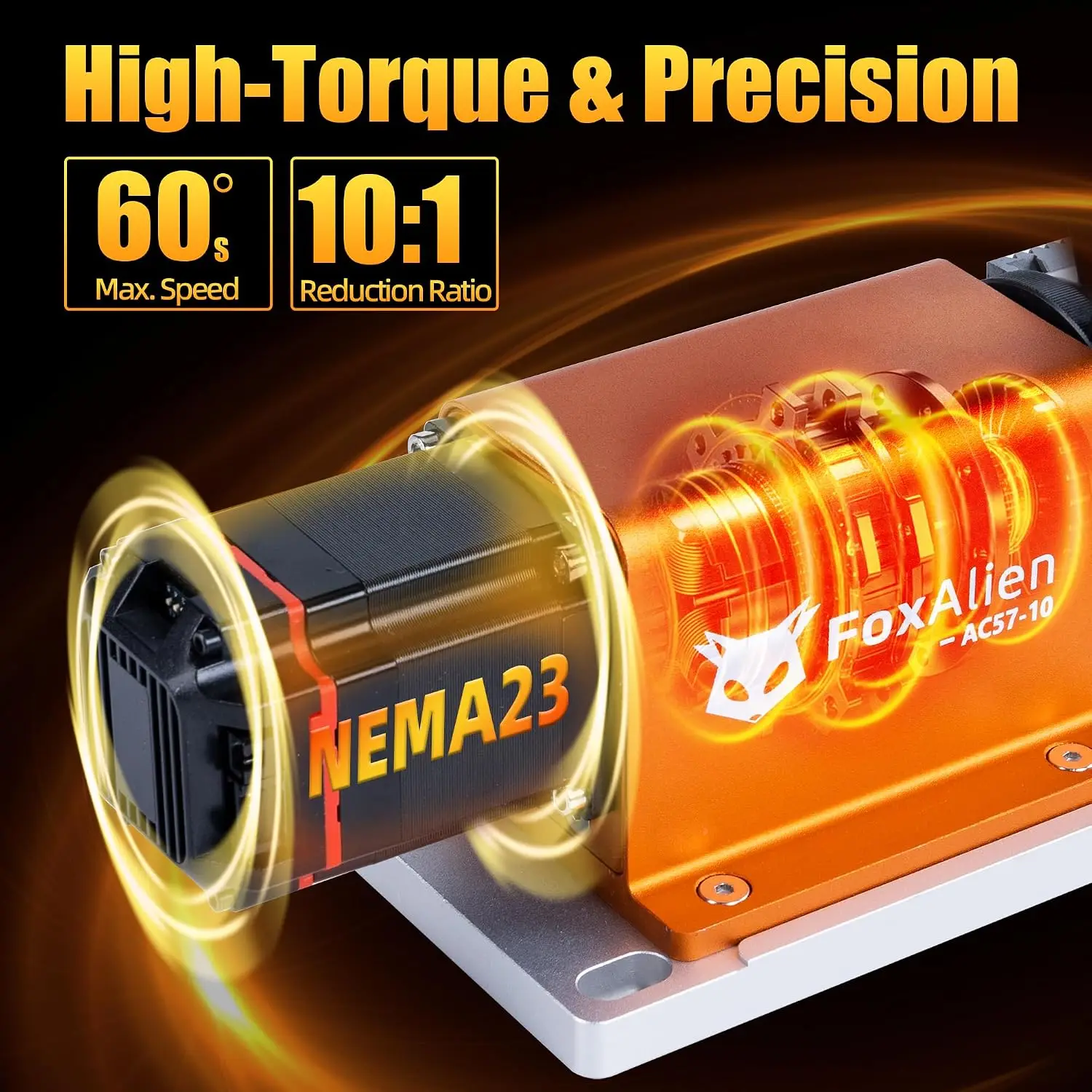 4th Axis Rotary Module for Masuter 3S, XE-Ultra, XE-PRO CNC Router Machine, with NEMA23 Closed Loop Stepper 10:1 Reduction Gearb