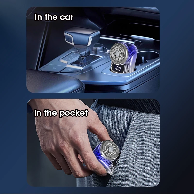 ماكينة حلاقة للرجال سيارة المحمولة الحلاقة USB شحن الجاف الرطب اللحية الحلاقة ماكينة حلاقة صغيرة جيب مقاوم للماء الحلاقة السفر على متن الطائرة