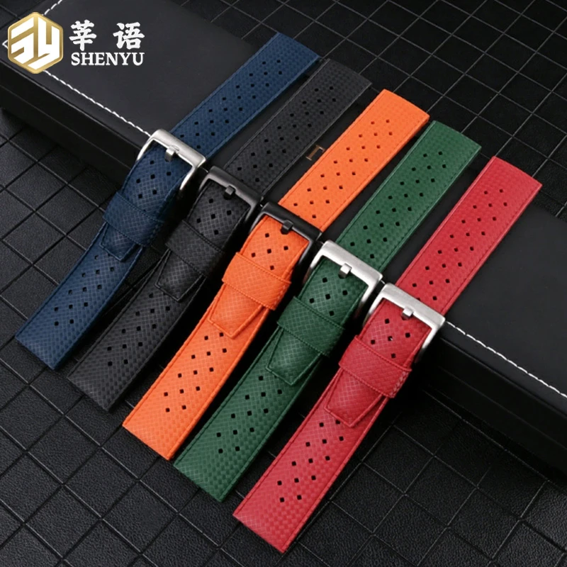 Pulseiras de relógio de silicone de 20mm 22mm, pulseiras universais de borracha à prova d'água e resistentes ao suor para relógios Rolex Seiko e Casio