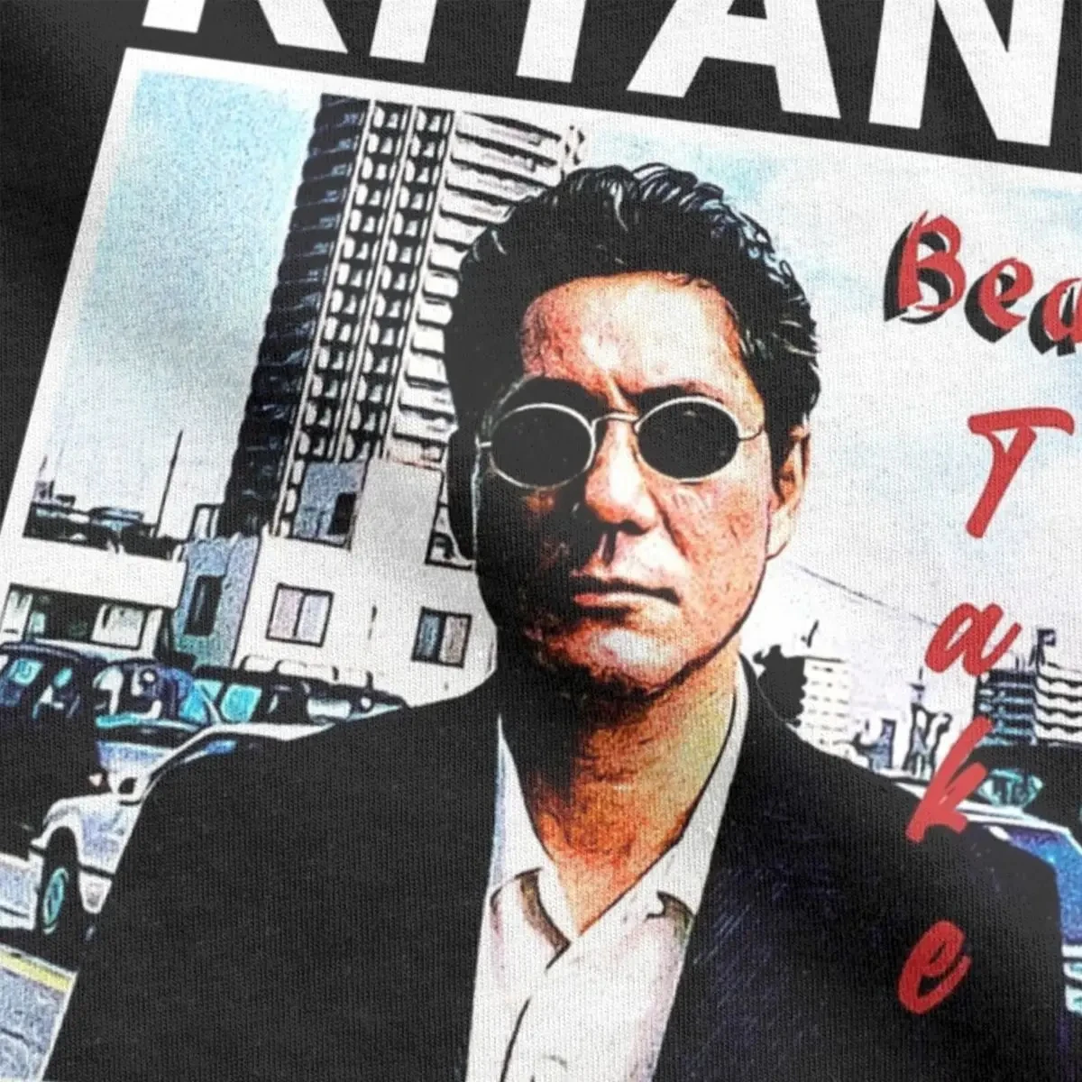 تاكيشي كيتانو-تي شيرت رجالي جديد من القطن الخالص برقبة دائرية ، أكمام قصيرة ، طباعة ملابس ، تي شيرت