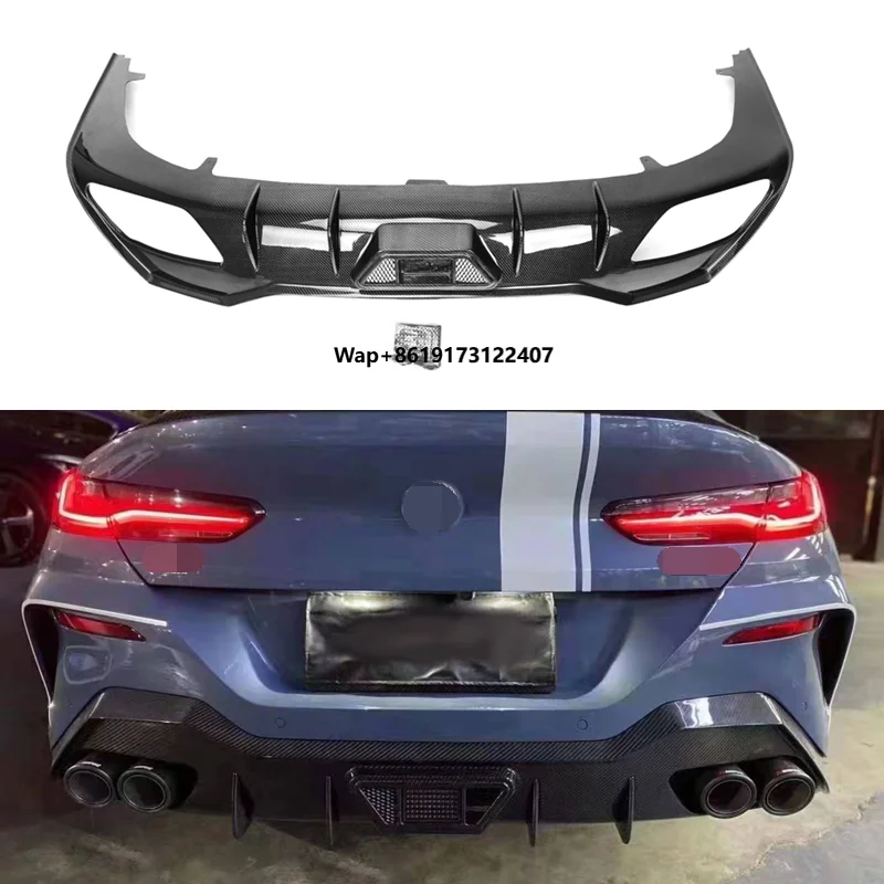 

Carbon Fiber Rear Lip Diffuser Apron Spoiler for 8 Series 840i G14 G15 G16 2019 2020 Car Back Bumper Guard