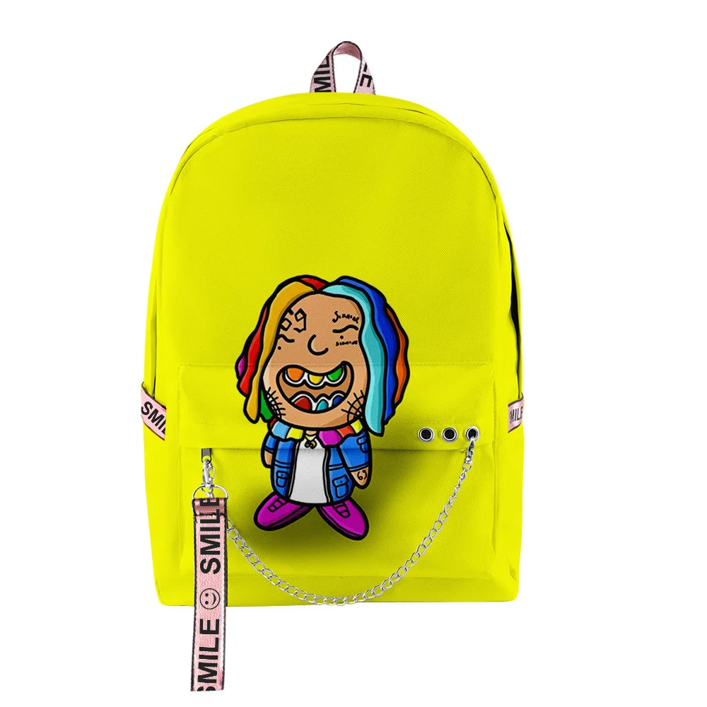 Mochilas escolares juveniles populares de Hip Hop, bolsas de viaje divertidas Unisex 6ix9ine, mochilas de hombro impermeables Oxford con estampado 3D para Notebook