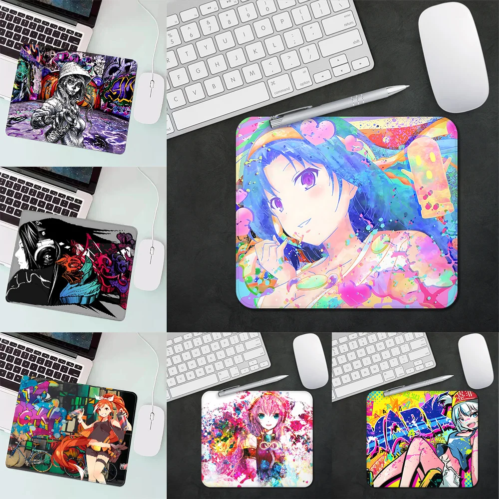 

Anime Trendy Graffiti Gaming Mouse Pad XS Small Mousepad For PC Gamer Desktop Decoration Office Mouse Mat Deskmat Rug