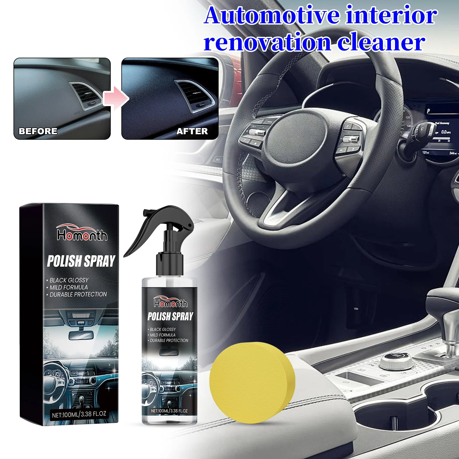 

Car Interior Cleaner 100ML Interior Cleaner & Protectant Multifunctional High Foam Car Cleaner Interior For Cars Trucks SUVs