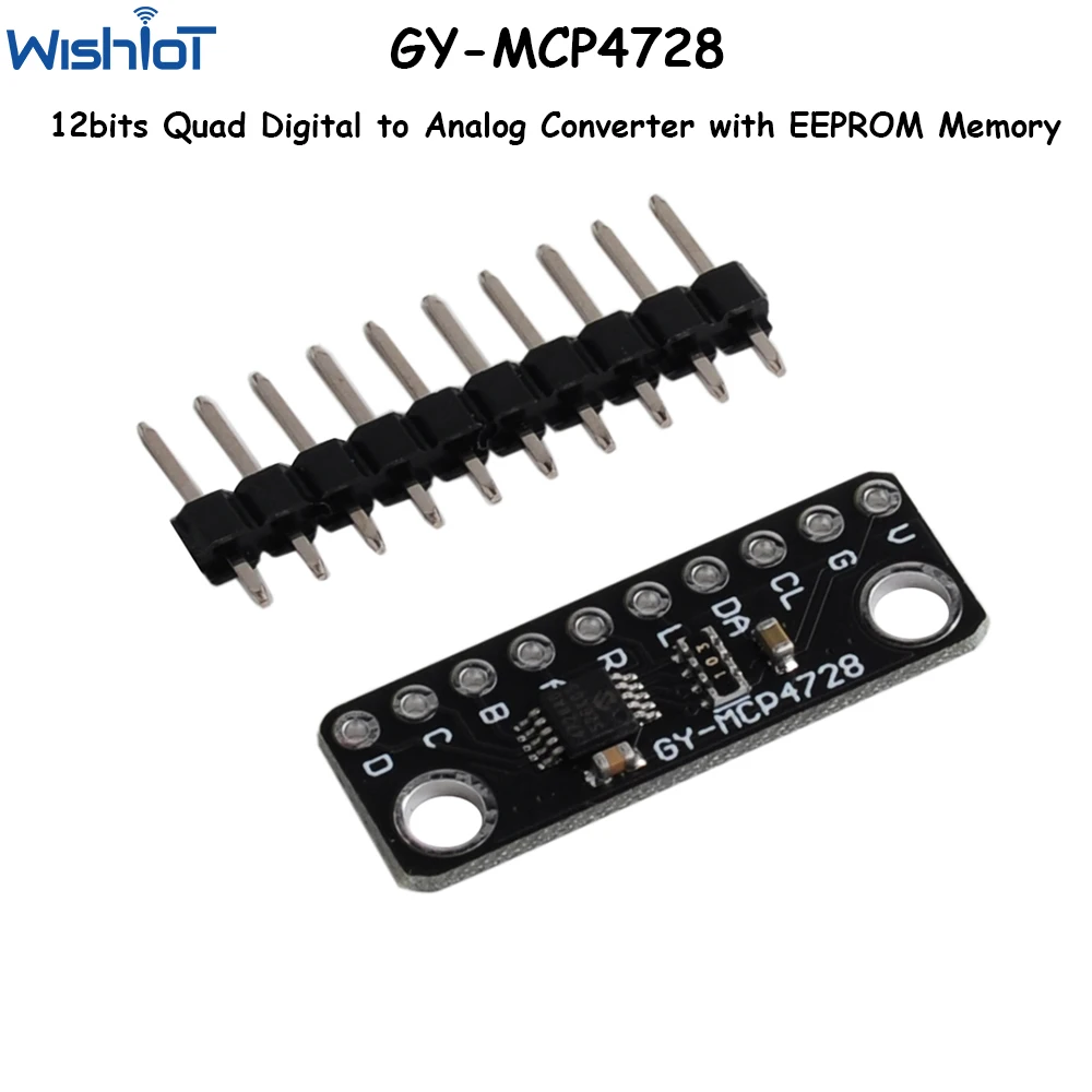 MCP4728 12-bitowy czterobitowy przetwornik cyfrowo-analogowy z pamięcią EEPROM DAC Moduł czujnika Breakout Interfejs I2C Niski pobór mocy GY-MCP4728