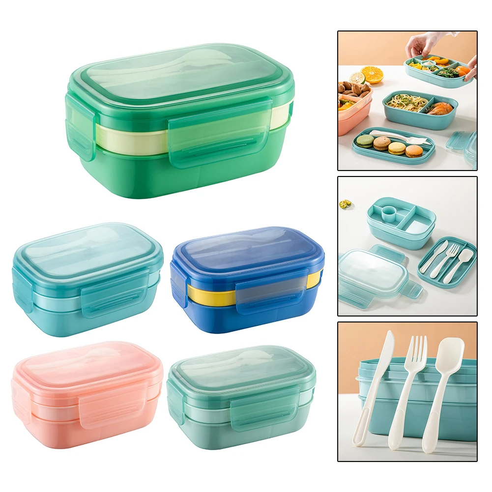 

Portable Lunch Box Food Container 3 Layer Salad Bowl Bento Meal Snack Food Containers For Camping Reusable Tableware