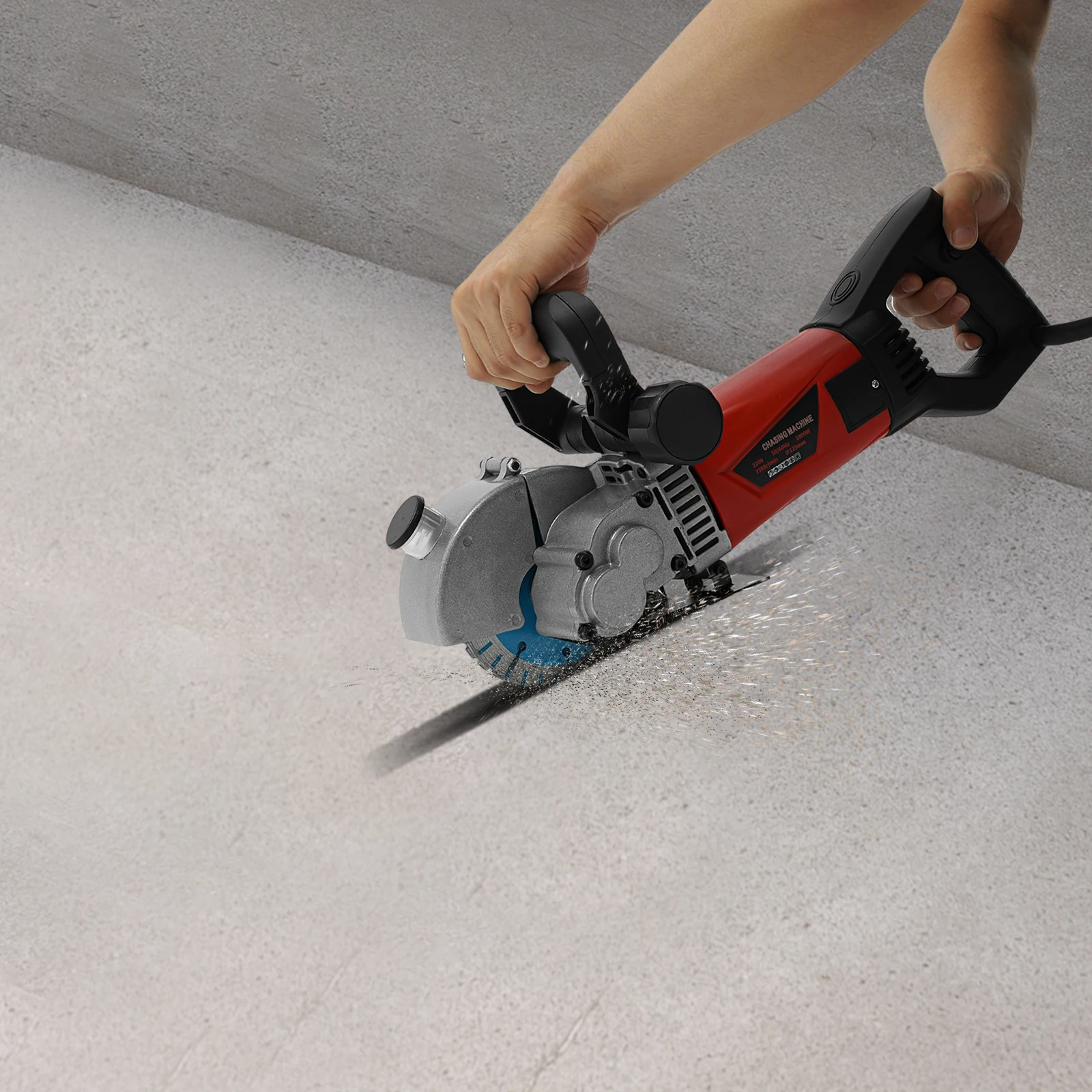 Настенный станок мощностью 2800 Вт с лазерной направляющей и водяным насосом, шлицевая машина 7000 об/мин, режет глубиной 1,42 дюйма/36 мм, 5 алмазных лезвий