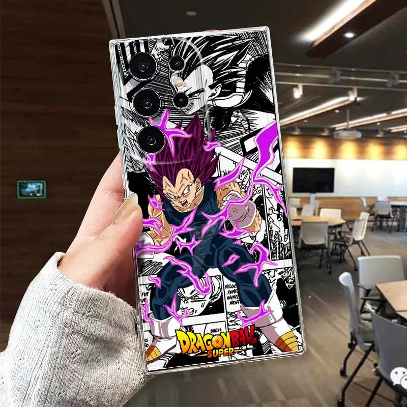 

Dragon Ball Vegeta Prince Phone Case For Samsung Galaxy S25 S24 S23 S22 S21 S20 S10 Lite Plus FE Edge 5G Transparent