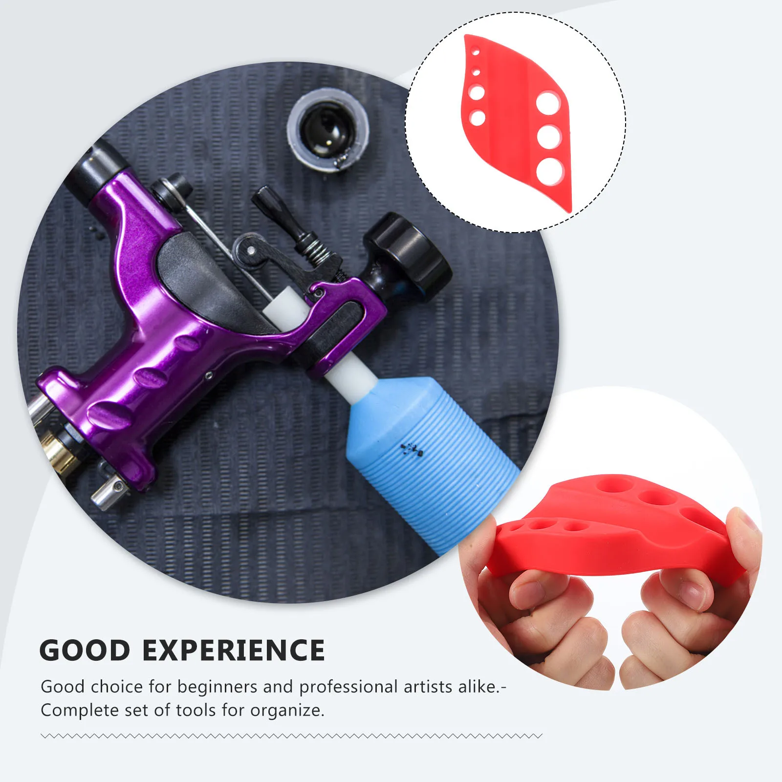 

Ergonomic Silicone Tattoo Ink Cup Holder Pigment Storage Tray Rack for Tool Organization Non-Slip Base Ideal for Beginners