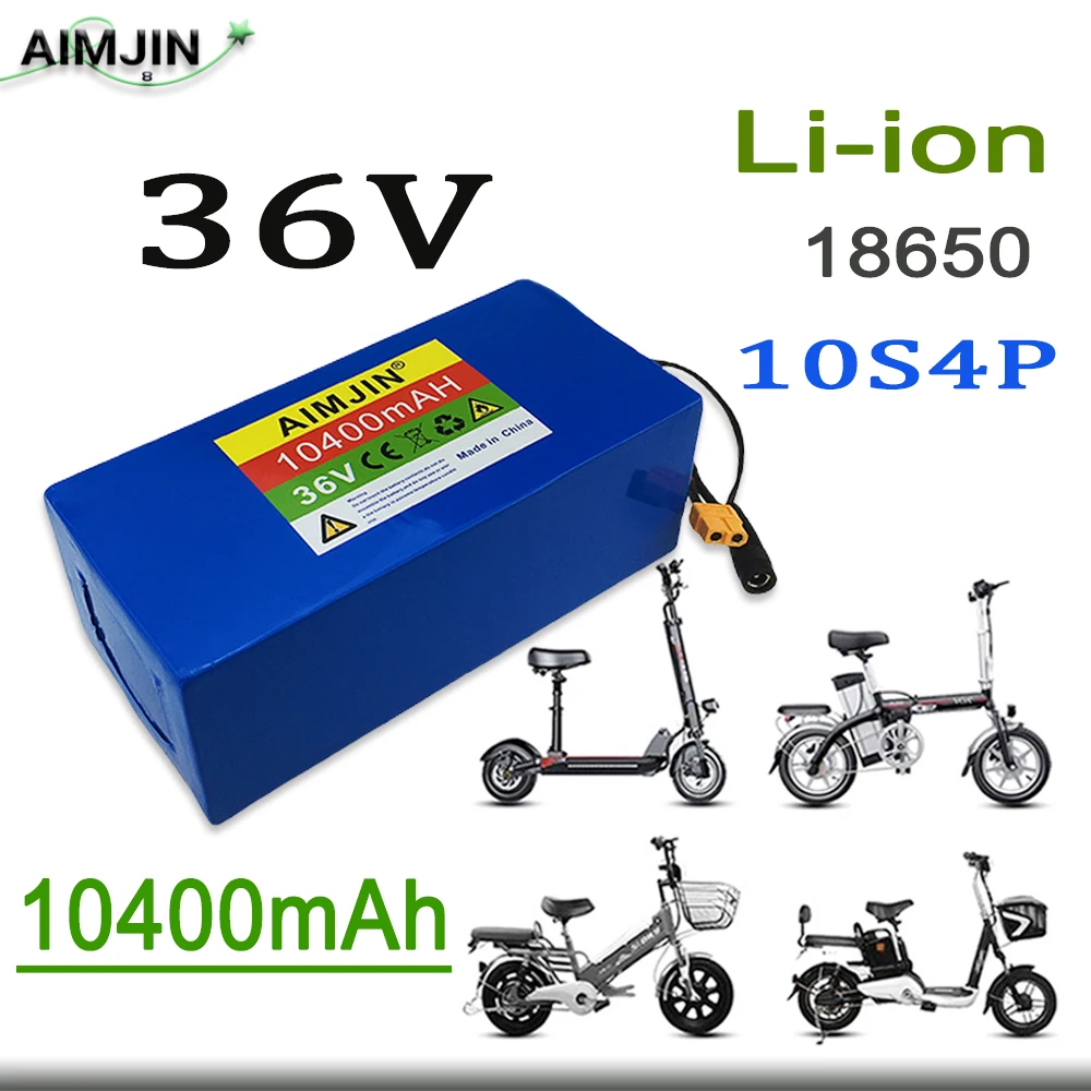 18650 36V 10S4P 10400Ah 1000W Power Modified Bicycle electric scooter Vehicle Built in BMS Li-ion Battery with charger