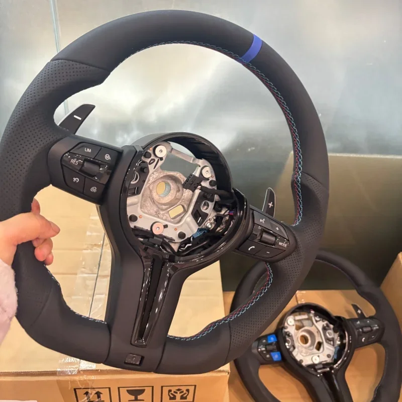 Leather Car Steering Wheel For BMW M3 M4 M5 M6 F30 F10 F15 F36 F01 F20 F22 F25 F31 F32 E70 E90 Steering Wheel Car Accessories
