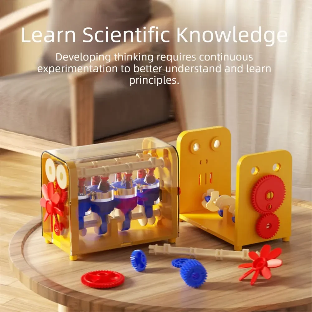 Kids DIY Mechanical Engine Model, Educational STEM Building Toy, Holiday Birthday Gift view 4
