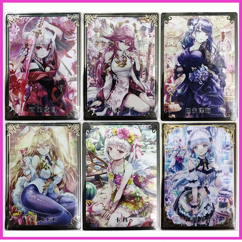 Anime Goddess Story Rare Metal Refractive Flash Cards Kamisato Ayaka Yae Miko Toys for boys Collectible Cards Birthday Gifts