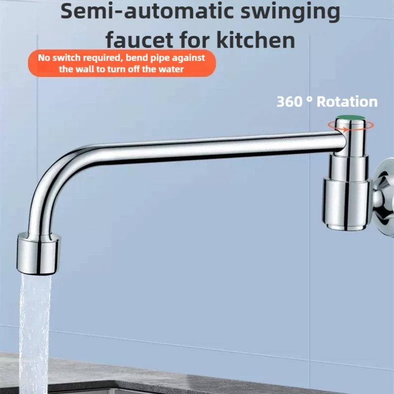 

Смеситель для плиты Автоматические качели Смеситель для кухни в отеле Смеситель для посуды Полуавтоматический поворотный смеситель