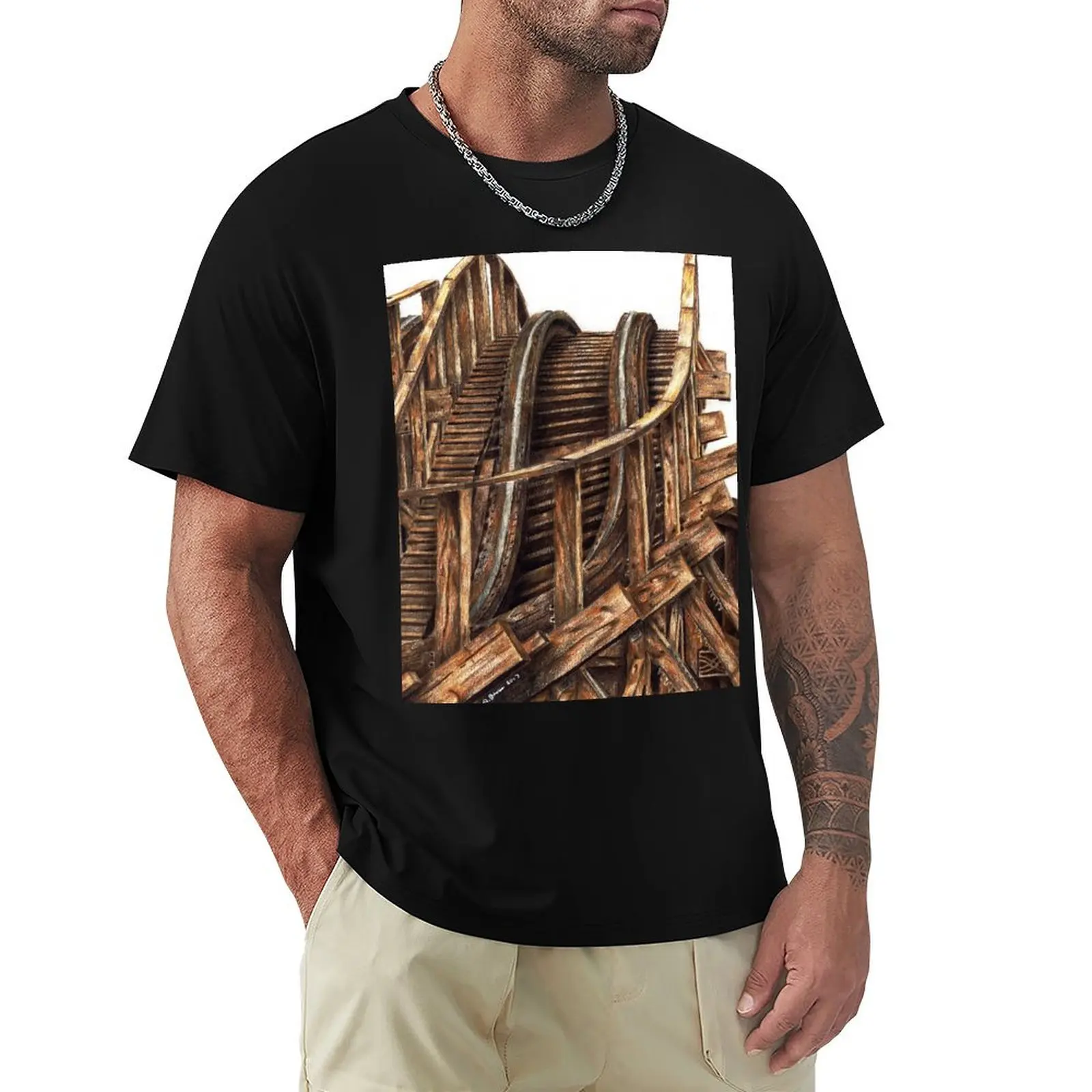 

Wooden Coaster T-Shirt plus sizes blue archive t shirts for men