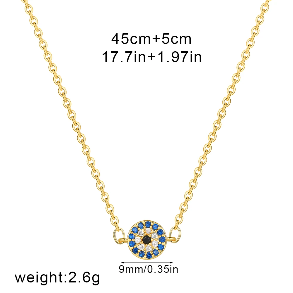 Luxe Duivelsoog Hartvormige Kruisketting Verguld Ingelegd Zirkoon Vijfpuntige Ster Hanger Voor Dames Bruidssieraden