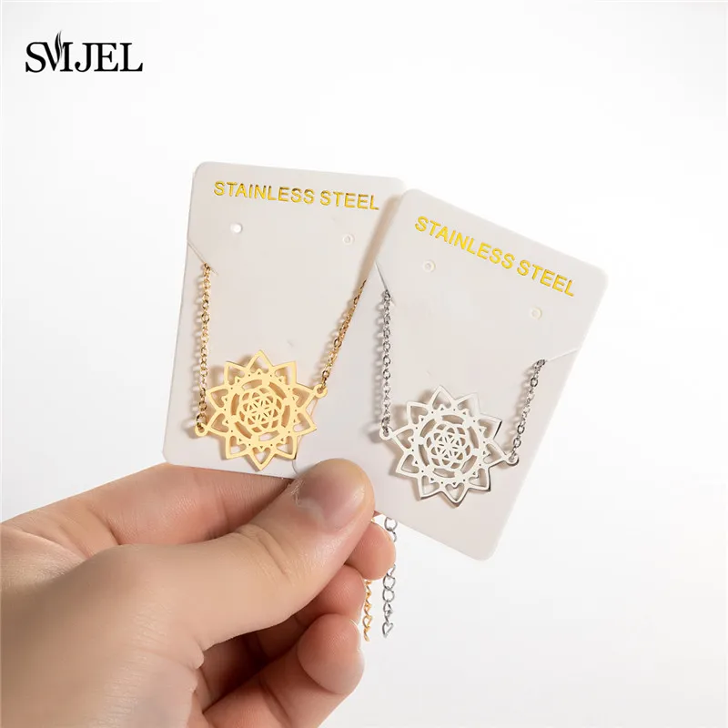 2024 Trend Stainless Steel Snowflake Bracelets Boho Lotus Leaves Palm Tree Plant Mandala Flower Charm Bracelet Bangle Wholesale
