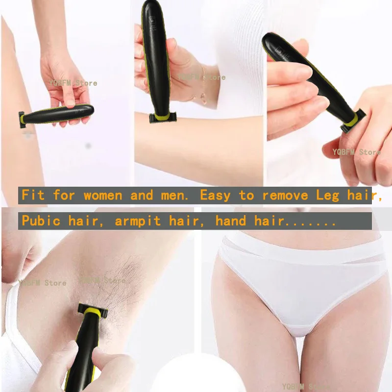 Electric Body Shaver for Men & Women USB T-shaped Blade Trimmer for Armpit Leg Chest Belly Bikini Balls Hair Removal Epilator