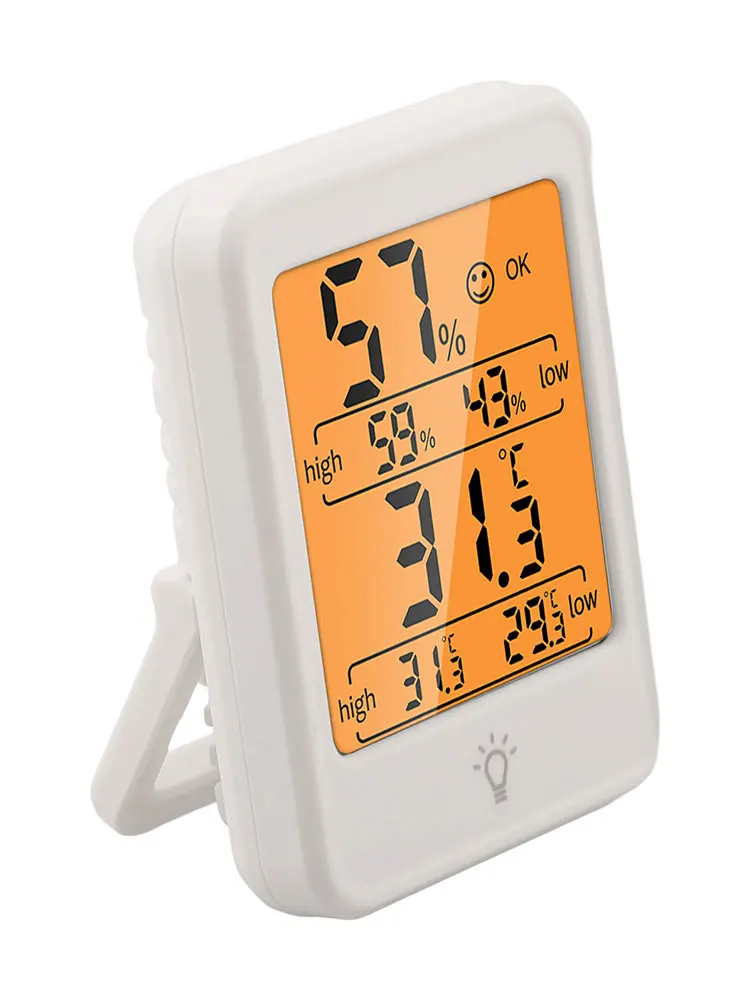 عرض الخلفية ميزان الحرارة الرقمي مراقبة الرطوبة المواد البلاستيكية نطاق درجة الحرارة-20 70 C حجم صغير 59*22*80 مللي متر