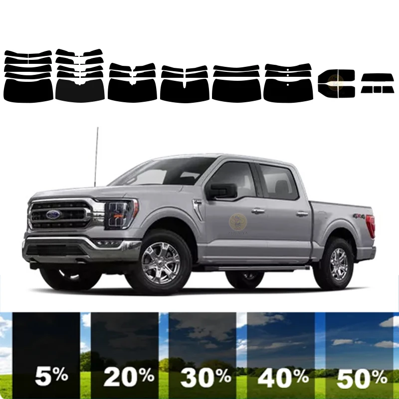 

precut Removable Window Tint Film For Car 100% UVR 5%-35%VLT Heat Insulation Carbon ﻿For FORD F-150 SUPERCAB 2 DR PU 2021-2023