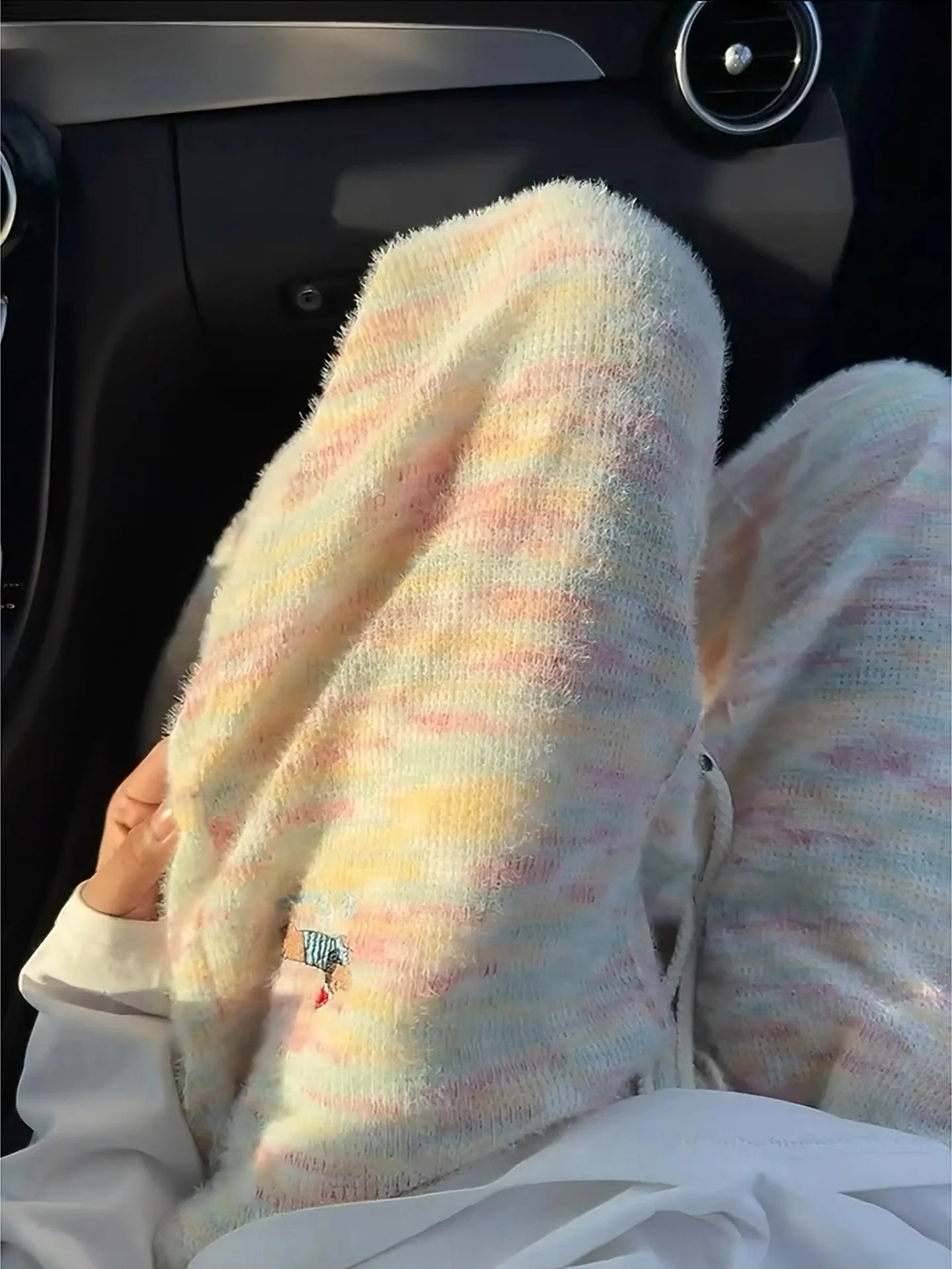 

Мягкие и свободные повседневные брюки из меха Haima для мужчин и женщин, стиль унисекс, американская вышивка, широкие спортивные штаны для щенков, осень sp