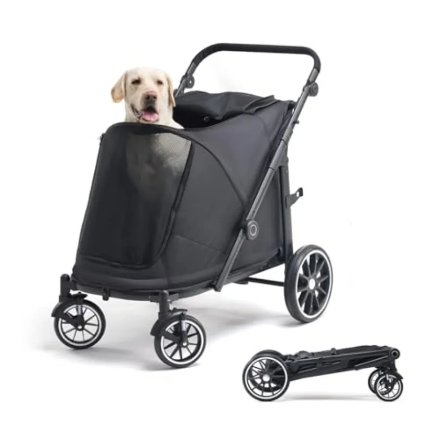 

Dog Stroller for Large Dogs, 100 Lbs Capacity Heavy Duty Extra Large Pet Stroller for Medium Dogs, All Terrain Dog Wagon Cart w