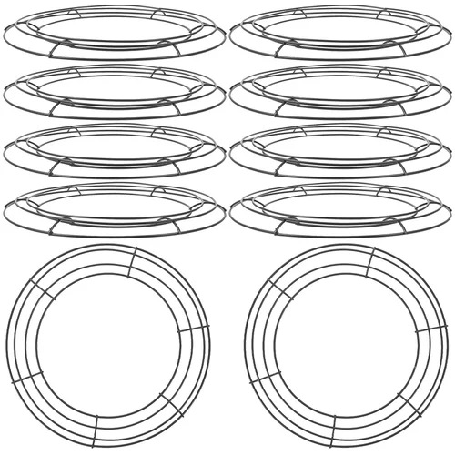 링 화환 후프 DIY 화환 프레임, 원형 제작 도구, 블랙 다리미 금속 꽃, 3000x3000x150cm, 10 개 