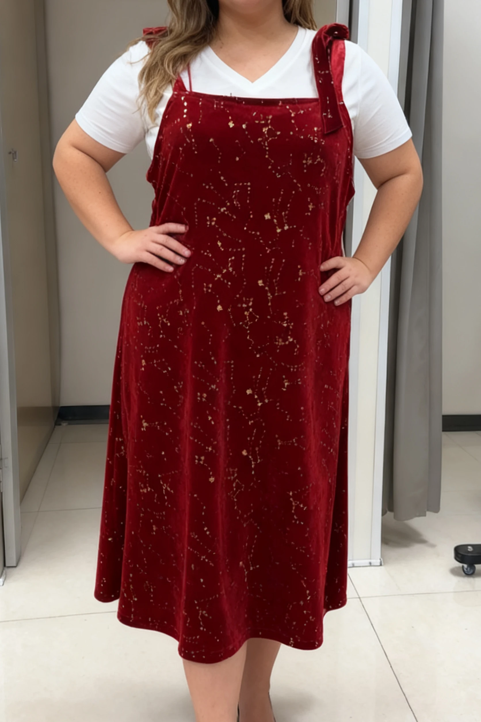 موضة الأحمر الساخن ختم المخملية ستار طباعة أكمام التعادل الحمالة فستان المرأة المتضخم عادية فضفاض بلا أكمام ألف خط فستان