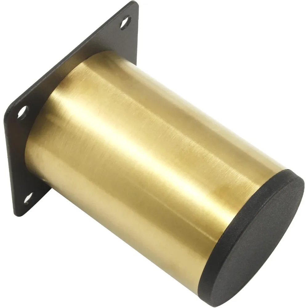 مجموعة من 4 أرجل أثاث من الفولاذ المقاوم للصدأ 3 بوصة / 80 مم، أرجل خزانة ذهبية أقدام مطبخ مستديرة، أرجل بديلة معدنية للخزانة #5