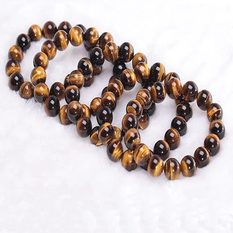 Natural Stone 6/8/10mm Beads Tiger Eye Bracelet Classic Men Women Buddha Black Lava Bracelets Minimalist Yoga Meditation Jewelry