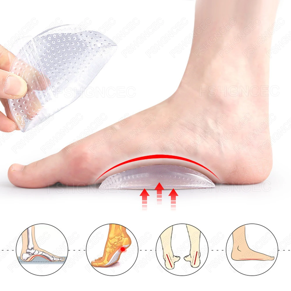 

Plantar Fasciitis Arch Support Insole Gel Arch Insoles for Shoes Man Woman Flat Foot Corrector Self adhesive Massage Foot Pad