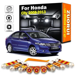 ZUORUI 9Pcs LED Interior Map Dome Luggage Plate Light Kit For Honda City 2008 2009 2010 2011 2012 2013 Canbus Car Accessories