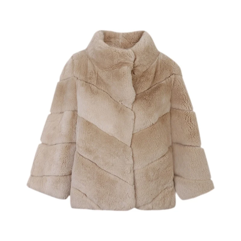 부드러운 토끼털 코트 00% 친환경 밍크 토끼털 따뜻한 루즈핏 스트리트 스타일 스트레이트 컷 롱 코트 다양한 색상