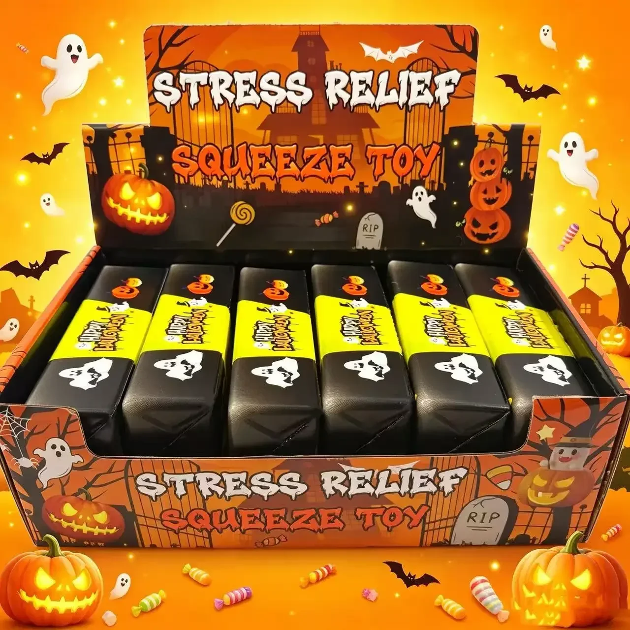 Halloween Langsam Aufsteigender Squishy Butterstick Antistress Fidget-Spielzeug Stressabbau Weiches Quetsch-Elastik-Spielzeug für Partygeschenke – Detail 3