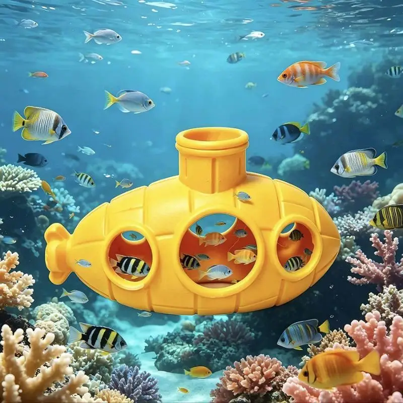 Easy to Clean 3D Printed Submarine Fish Tank Ornament Waterproof Aquarium Decor for Home Aquascape Landscaping view 5