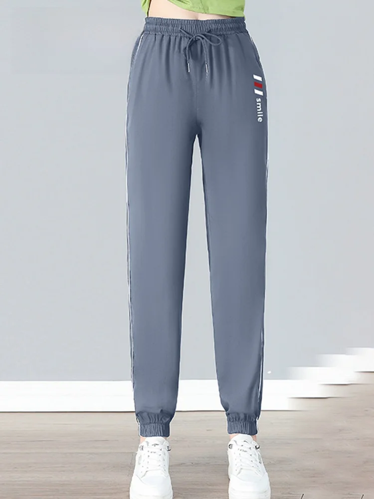 Spodnie sportowe damskie TUCANO Ice Silk Qui Dry, nowość na lato 2025, cienkie, modne, luźne, uniwersalne, codzienne spodnie damskie.