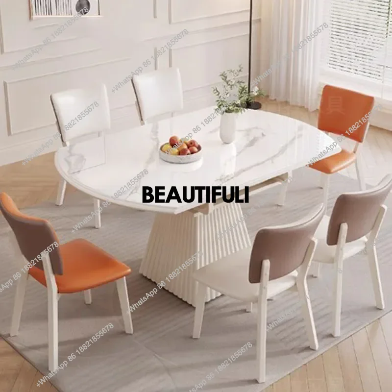 

Designer Kitchen Dining Table Living Room European Nordic Modern Dining Table White Round Big Mesas De Jantar Home Furniture