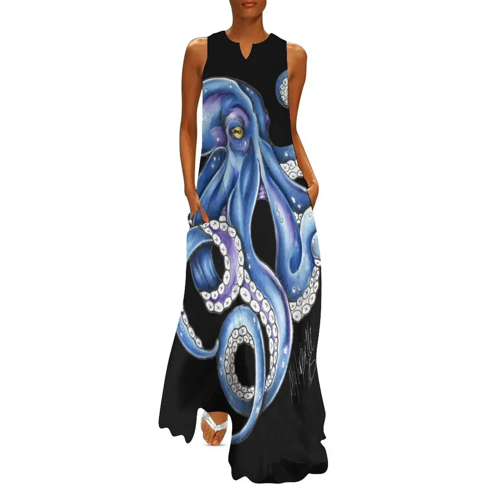 

Kraken Long Dress long sleeve dress Prom gown fairy dress cute