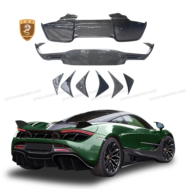 

Задний бампер автомобиля, спойлер для губ, подбородка, сплиттер, комплект кузова, защитный диффузор для Mclaren 720S, стиль TOPC, комплект сухого углеродного волокна, комплект Bodykits