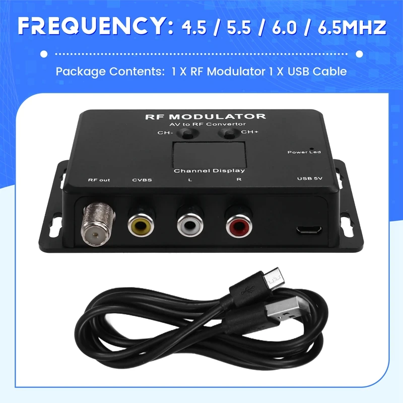 M60 RF Modulator AV To RF Converter UHF Modulator RF Signal Converter
