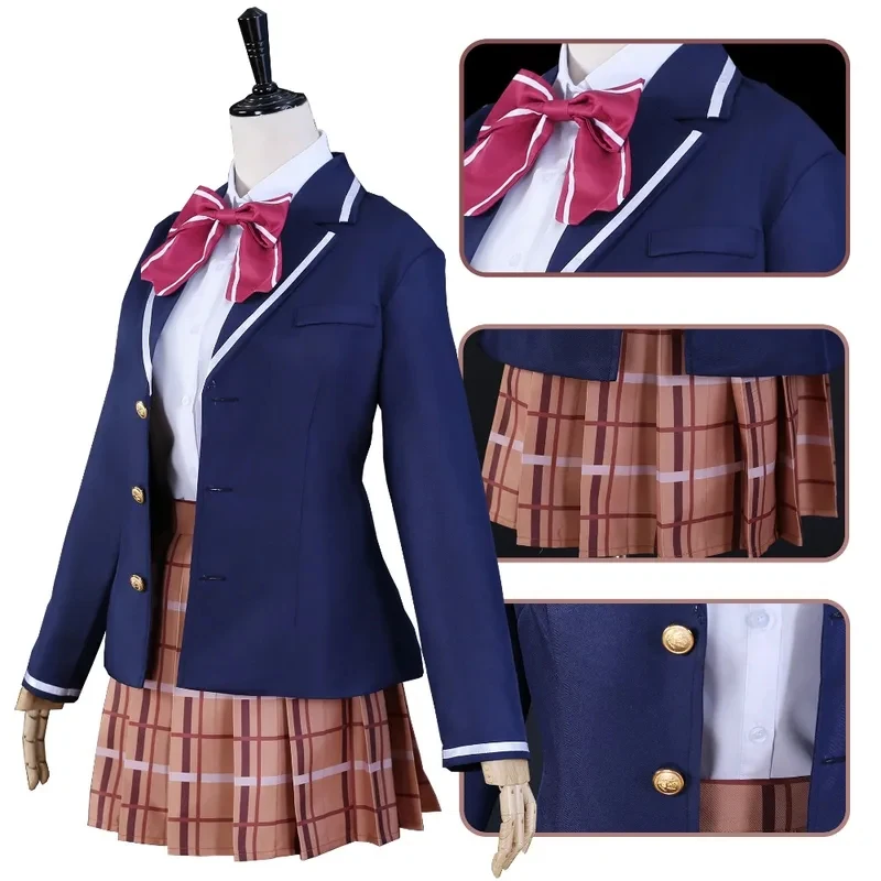 A;3,v;7'd/El Ángel de la Vivienda Adyacente me Hace Beber de su Sujeción, Disfraz de Cosplay de Uniforme JK de Mahiru Shiina, Conjunto Completo, Amane Itsuki Hallowc;4,b;7'm;1/