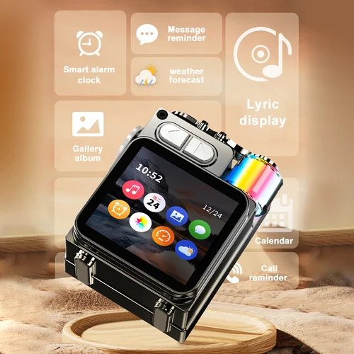 Imagen 2 del producto Altavoz mecánico de Metal con Bluetooth, pantalla LED RGB, Subwoofer de escritorio, altavoz inalámbrico, soporte, calendario, despertador