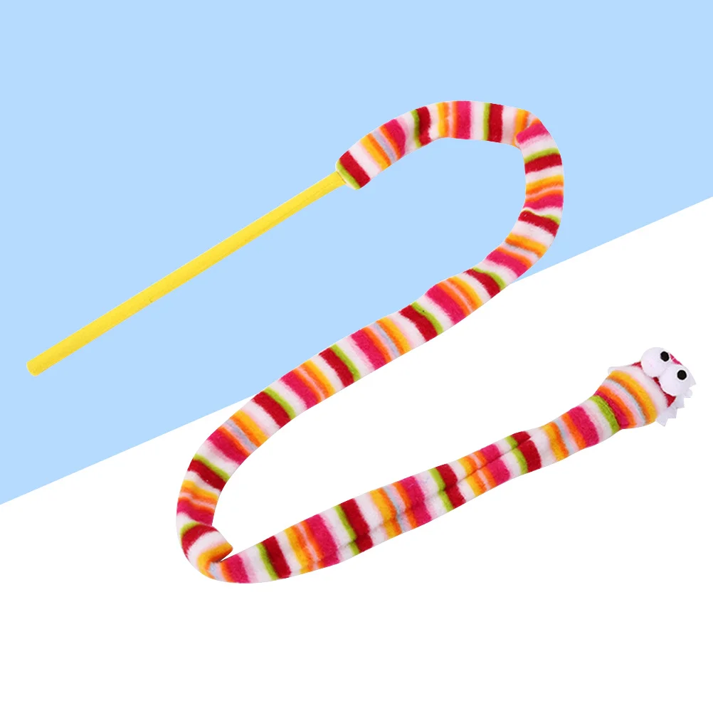 

Cat Teaser Wand Rainbow Removable Heads Long Dangle Safe Finger Distance Interactive Fun Cat Teaser Wand